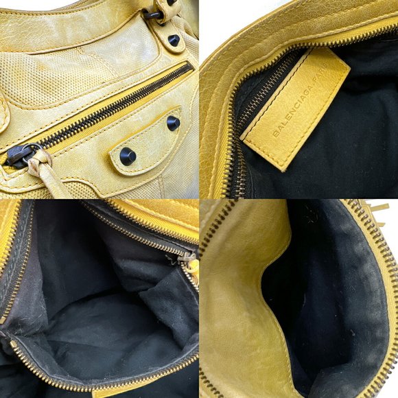 BALENCIAGA The City Editor's Bag Leather Yellow Handbag Shoulder 115748 Women... - Picture 7 of 9